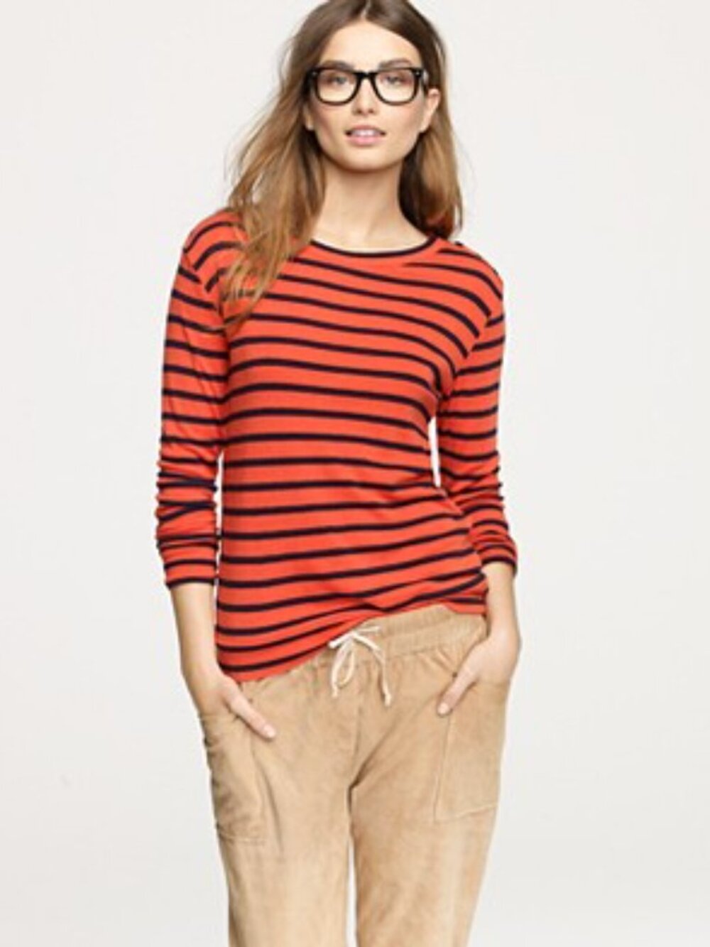 J. Crew Coastline Stripe Tee wool blend long‎ sleeve sweater top S